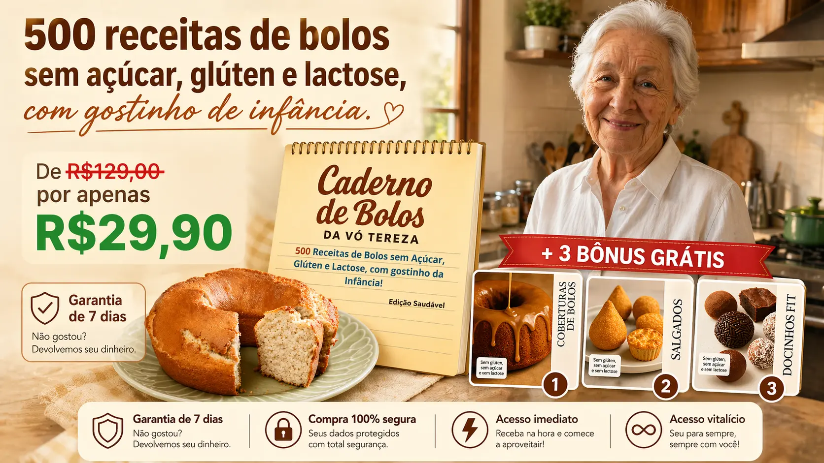 Caderno de Bolos da Vó Tereza - Edição Saudável